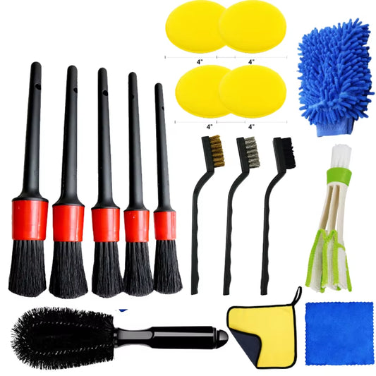 Kit de nettoyage auto 17 pièces