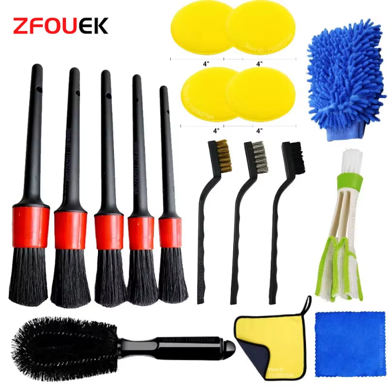 Kit de nettoyage auto 17 pièces